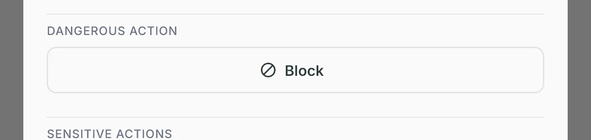 At the bottom of the guest profile, the Block button in the DANGEROUS ACTION section